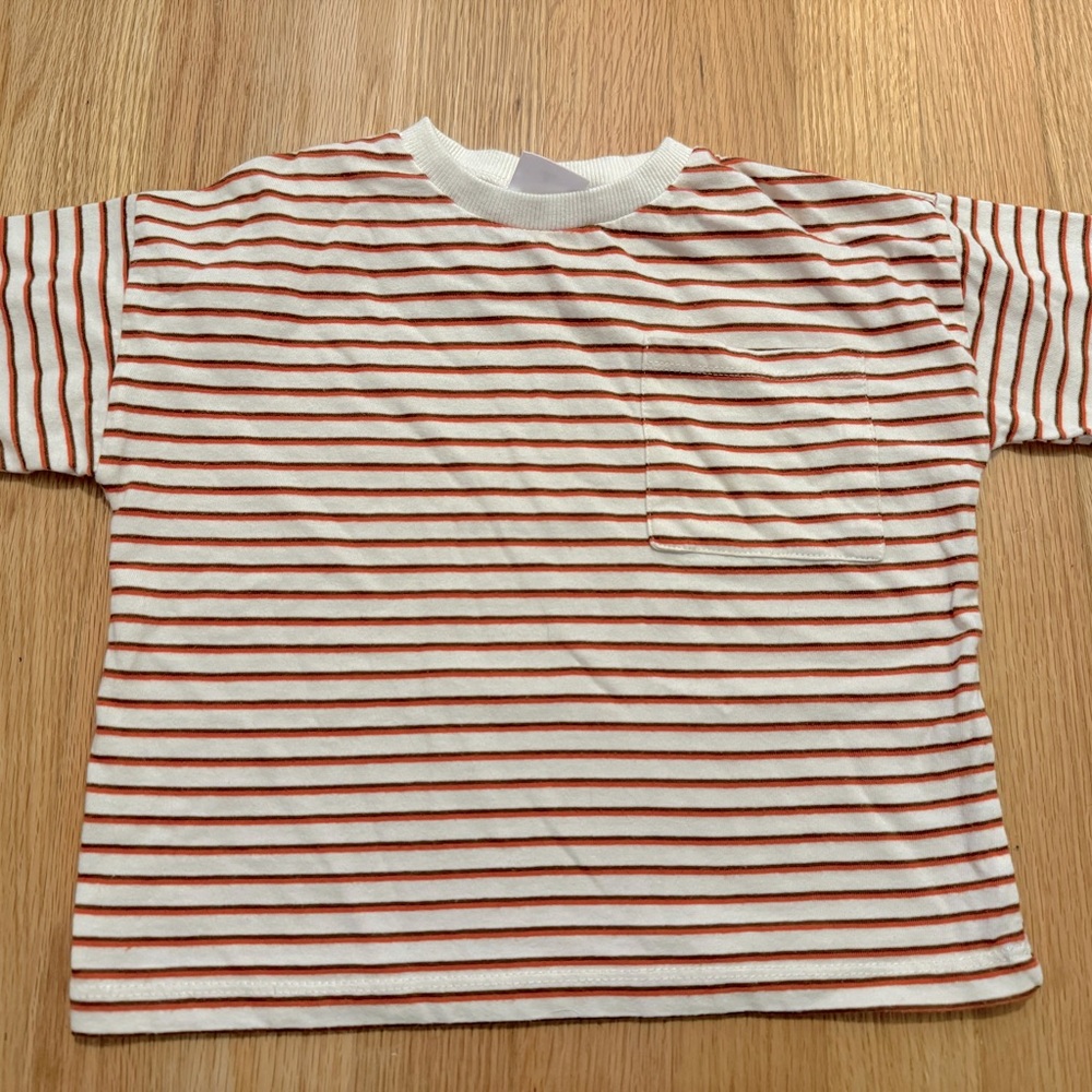 Zara striped pocket tee. 2T.